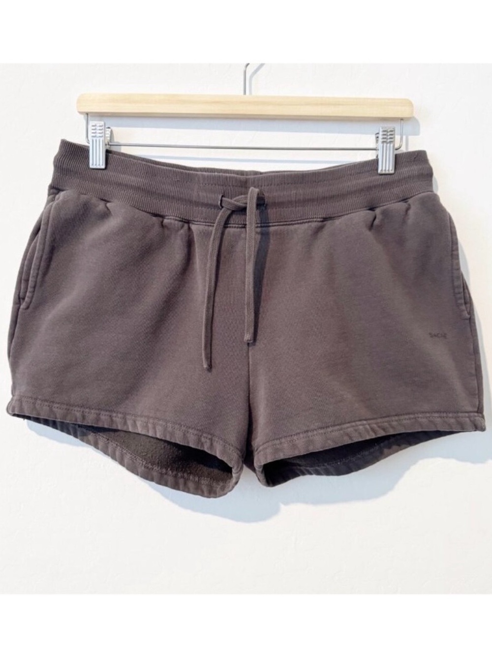 Sacre High Rise Pull On Elastic Waist Loungewear Sweat Shorts Casual Gray Large